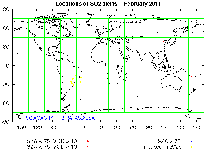 Notification locations of February 2011