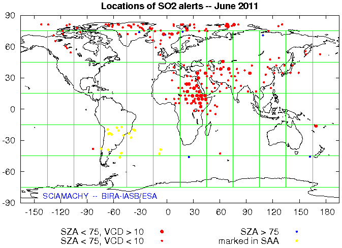 Notification locations of June 2011