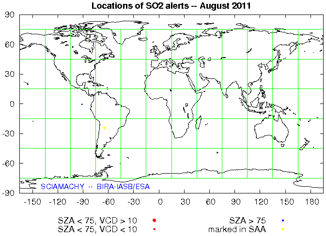 Notification locations of August 2011