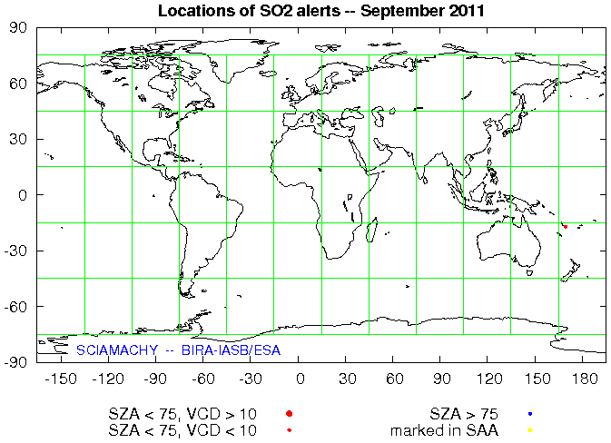 Notification locations of September 2011