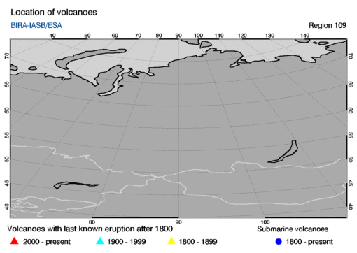 REGION - Volcanoes close to the alert of 2013/04/23