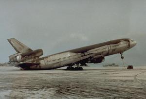Ash covering a DC-10